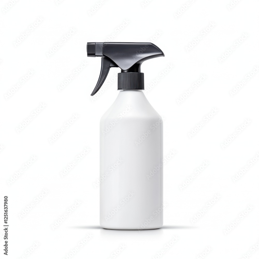 Minimalist White Spray Bottle with Black Trigger for Home Cleaning or Disinfection Use Minimalist White Spray Bottle with Black Trigger for Home Cleaning or Disinfection Use
