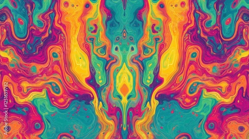 Digital liquid background with vibrant polymer fluid waves and dynamic colors