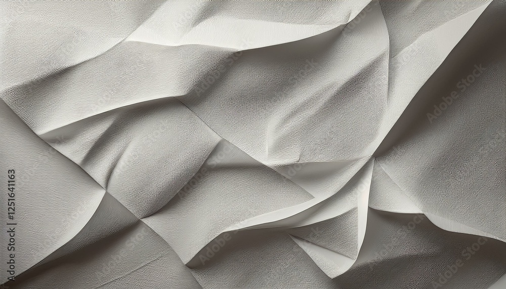 Obraz premium Abstract White Fabric Texture: A minimalist composition of stark white fabric folds and creases, forming captivating abstract patterns. Light plays on the soft, textured surface.