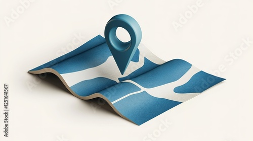 Map with location pin indicating a destination navigation or point of interest