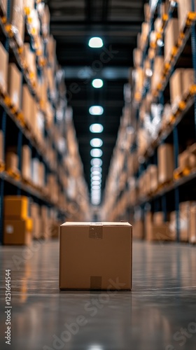 Wallpaper Mural Cardboard box warehouse aisle logistics distribution center Torontodigital.ca