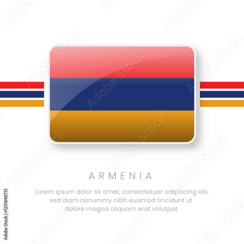National Armenia Flag.Vector Armenia Button Flag. Realistic National Flag Design and Vector Template.