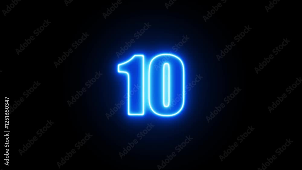 Abstract glowing neon text 10 4k animation, purple neon icon on a black background and the text 10 in the middle of it. Letter 10 greeting text with neon effect isolated on black background. Abstract glowing neon text 10 4k animation, purple neon icon on a black background and the text 10 in the middle of it. Letter 10 greeting text with neon effect isolated on black background.