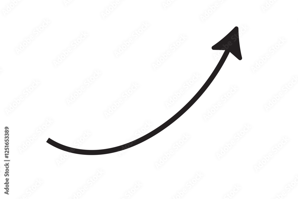 long curve arrow vector icon illustration long curve arrow vector icon illustration