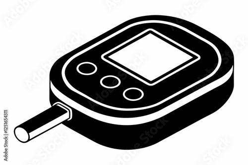 blood glucose meter line art silhouette vector illustration