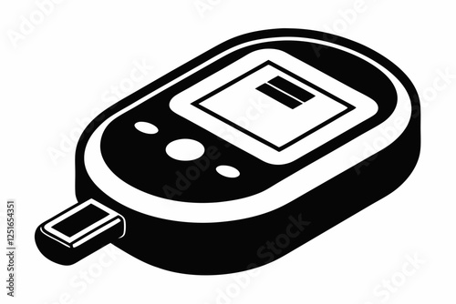 blood glucose meter line art silhouette vector illustration