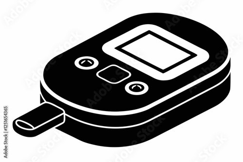 blood glucose meter line art silhouette vector illustration