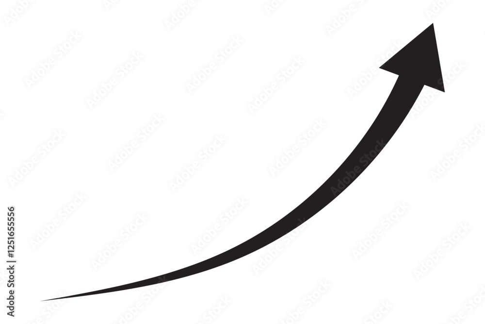long curve arrow vector icon illustration long curve arrow vector icon illustration