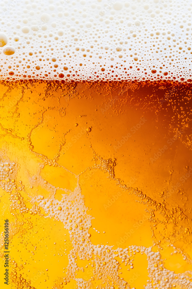 Texture with yellow beer and foam visible Texture with yellow beer and foam visible