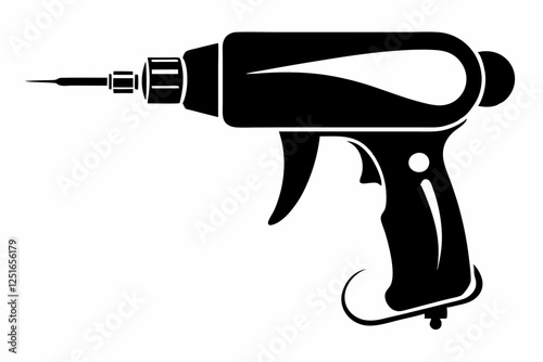 dental drill line art silhouette vector illustration