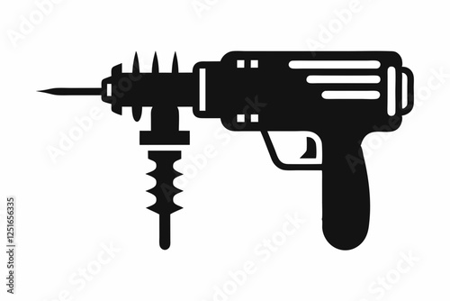 dental drill line art silhouette vector illustration