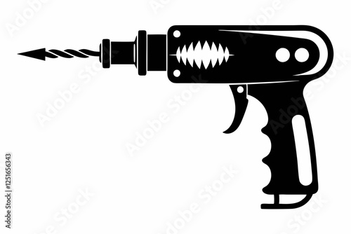 dental drill line art silhouette vector illustration