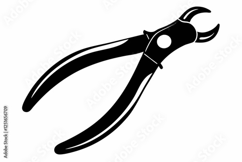 forceps line art silhouette vector illustration
