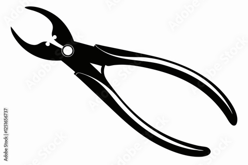 forceps line art silhouette vector illustration