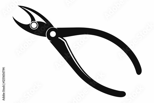 forceps line art silhouette vector illustration