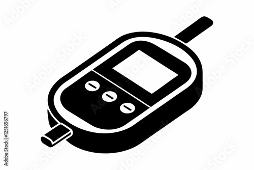 glucometer line art silhouette vector illustration