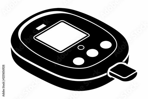 glucometer line art silhouette vector illustration