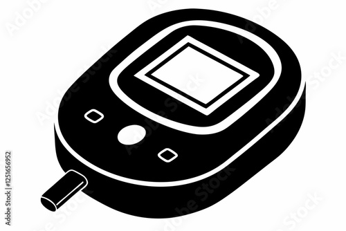 glucometer line art silhouette vector illustration