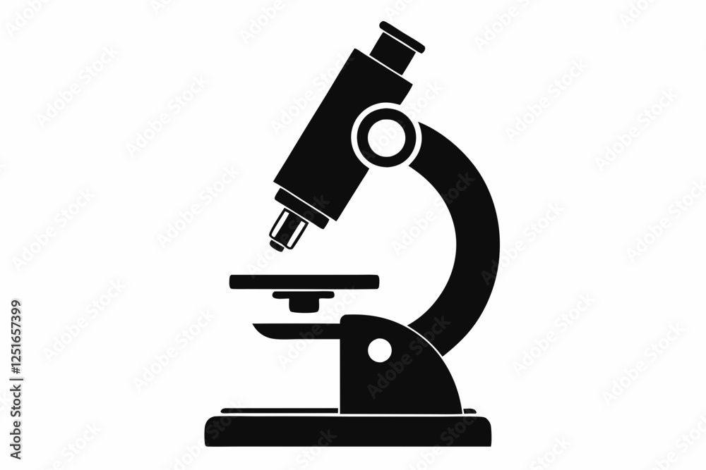 microscope line art silhouette vector illustration microscope line art silhouette vector illustration