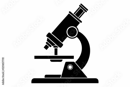 microscope line art silhouette vector illustration