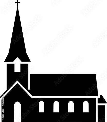 Simple Silhouette of a Church Building