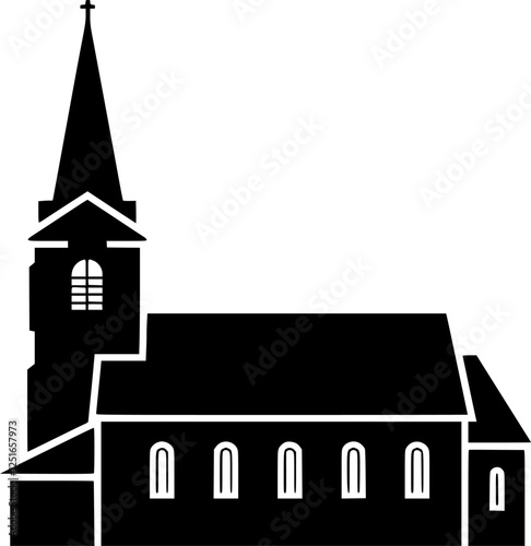 Simple Silhouette of a Church Building