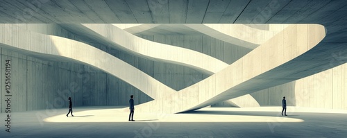 Abstract architectural design showcasing modern silhouettes and light.