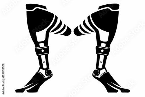 prosthetic limbs line art silhouette vector illustration