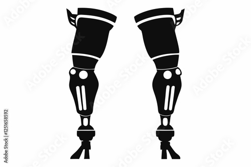 prosthetic limbs line art silhouette vector illustration