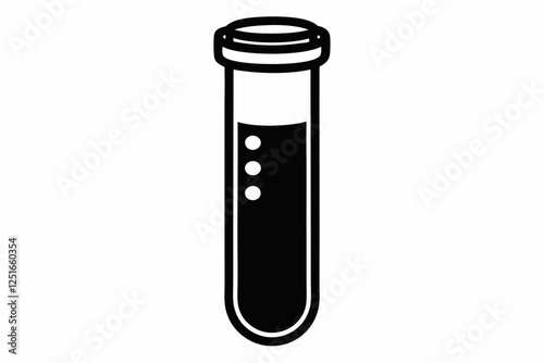 test tube line art silhouette vector illustration
