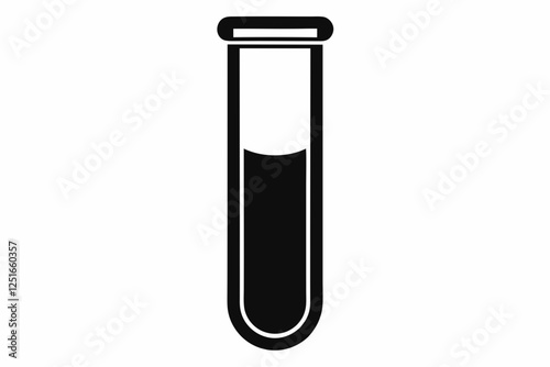 test tube line art silhouette vector illustration