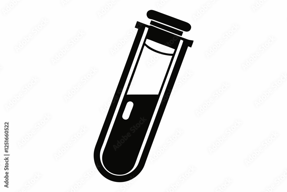 test tube line art silhouette vector illustration test tube line art silhouette vector illustration