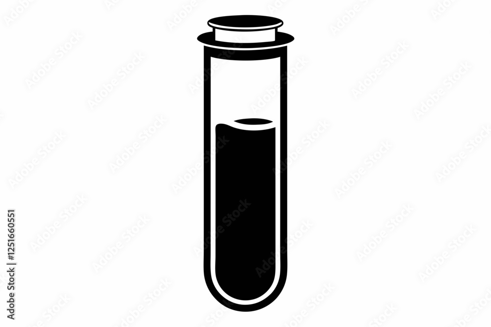 test tube line art silhouette vector illustration test tube line art silhouette vector illustration