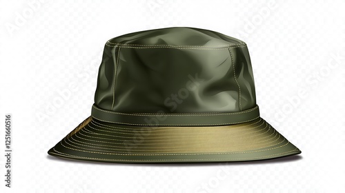 Olive Green Rain Hat: Detailed Product Shot AI Generated photo