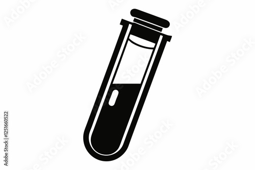 test tube line art silhouette vector illustration