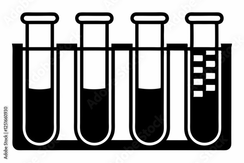 test tubes line art silhouette vector illustration