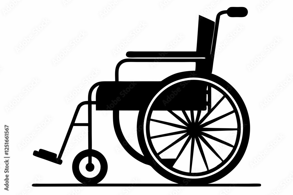 wheelchair line art silhouette vector illustration wheelchair line art silhouette vector illustration