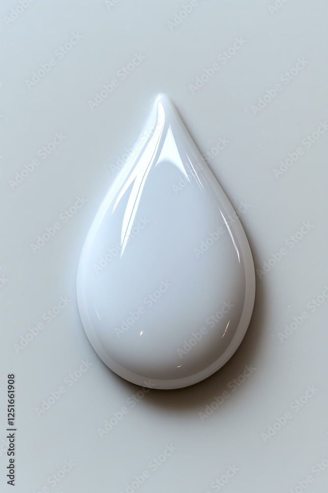 Glossy white teardrop shape with smooth surface and subtle highlights on light gray background, isolated design element for creative projects and branding. Glossy white teardrop shape with smooth surface and subtle highlights on light gray background, isolated design element for creative projects and branding.