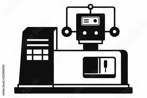 x-ray machine line art silhouette vector illustration