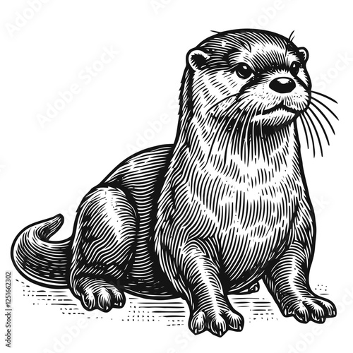 Illustration of Playful Otter