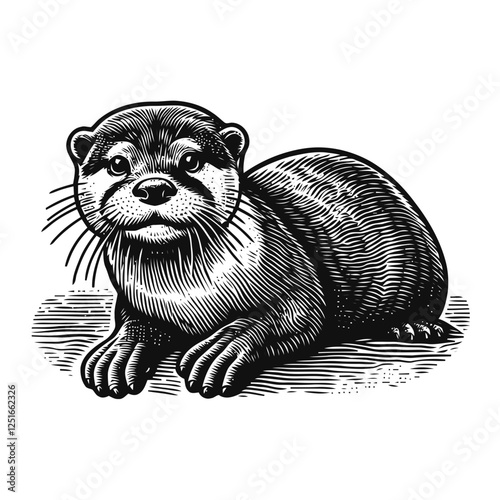 Illustration of Playful Otter