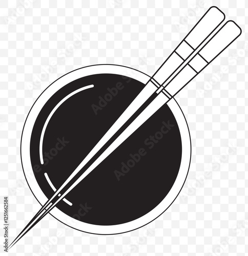 Chopsticks vector, Icon, silhouette set. Restaurant chopsticks flat icon. Chinese, Japanese chopsticks vector, icon set in glass. Vector illustration.
