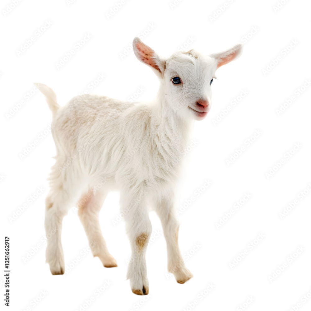 Fototapeta premium Lamb standing up isolated on a white background