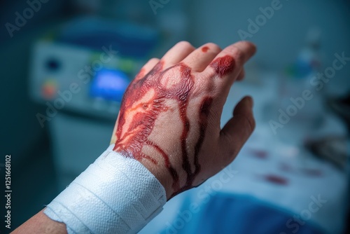 Severely Injured Hand in Hospital After Accident
