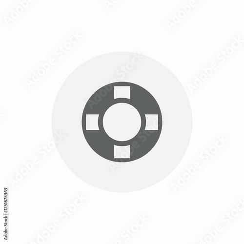 life rescue buoy icon sign vector