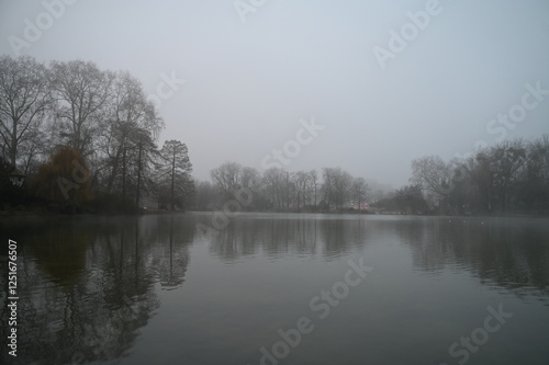 Paysage lac en hiver