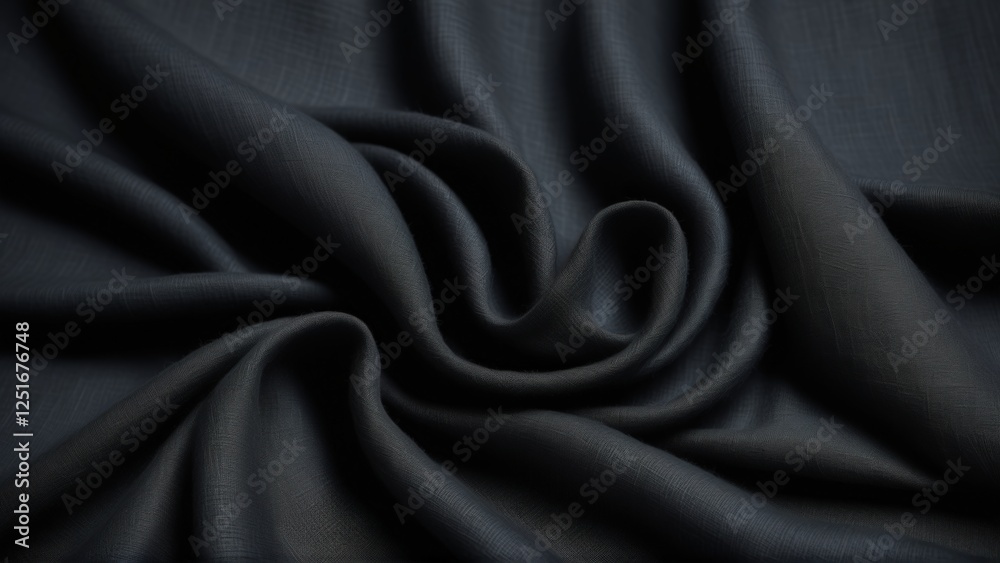 Fototapeta premium Soft Black Linen Fabric Seamless Texture for Elegant Backgrounds