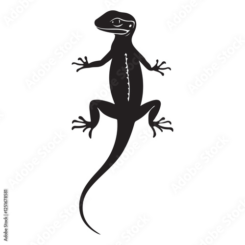 Black Gecko Symbol – Nature & Wildlife Vector Art