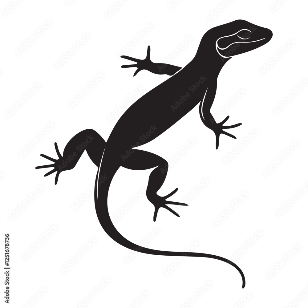 Obraz premium Minimalist Lizard Clipart – Perfect for Logos & Prints