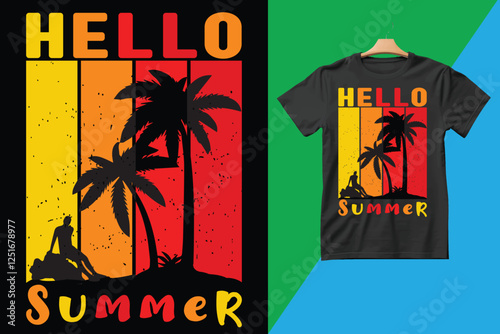 HELLO SUMMER T-SHIRT DESIGN 